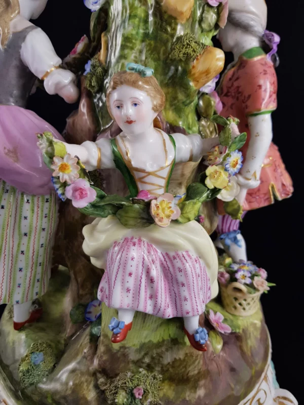 MEISSEN - Groupe de personnages en porcelaine (rare) – Image 8