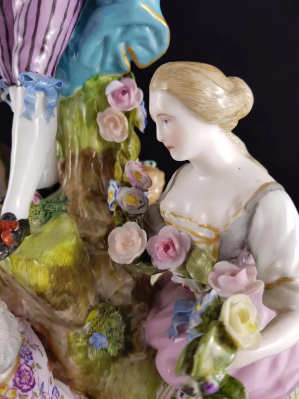 MEISSEN - Groupe de personnages en porcelaine (rare) – Image 3