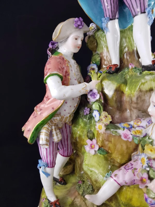MEISSEN - Groupe de personnages en porcelaine (rare) – Image 4