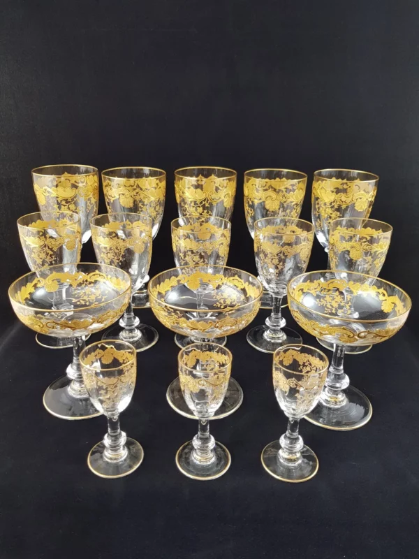 SAINT LOUIS - Service Verres en Cristal modèle "Massenet"or – Image 2