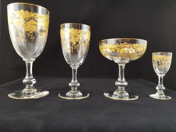 SAINT LOUIS - Service Verres en Cristal modèle "Massenet"or – Image 3