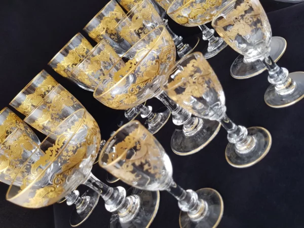 SAINT LOUIS - Service Verres en Cristal modèle "Massenet"or