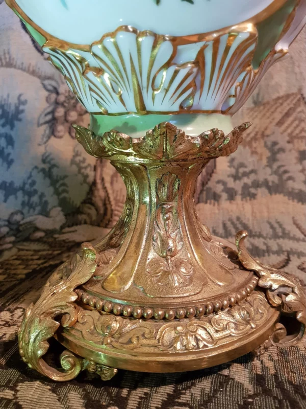 LAMPE À PETROLE en porcelaine verte – Image 5