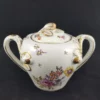 HOCHST - Pot à sucre en porcelaine, motif floral doré