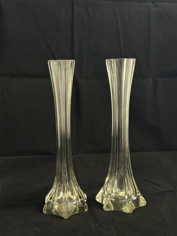 ART NOUVEAU - Paire de vases soliflores en verre