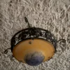 ART NOUVEAU - Suspension en Fer Forgé et Verre Marmoréen – Image 2