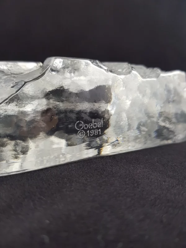Bloc en Cristal GOEBEL - Chouette sur Branche (1981) (Vendu) – Image 3