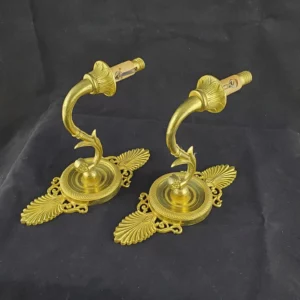 Style EMPIRE - Paire d'appliques murales en bronze doré