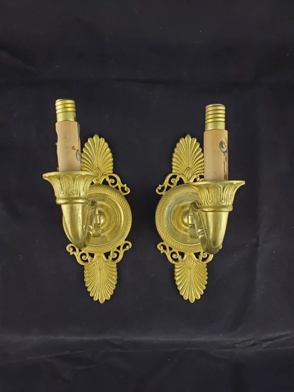 Style EMPIRE - Paire d'appliques murales en bronze doré – Image 3
