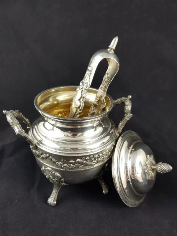 Lot : Élégant Service à Sucre en ARGENT MASSIF – 3 Pièces – Image 4