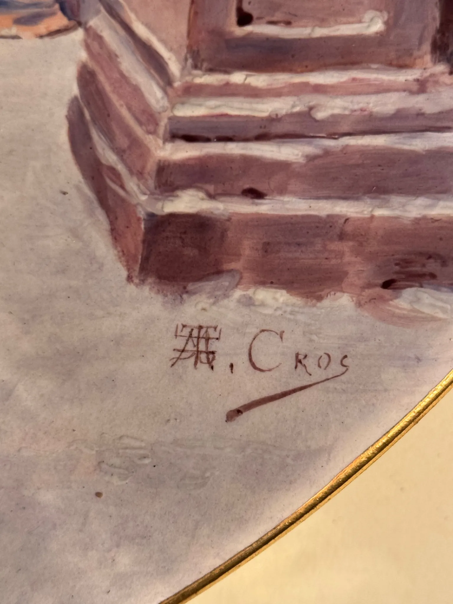 PARIS - Paire d'Assiettes Murales Signées, Scènes Galantes de Cour à la Renaissance – Image 8