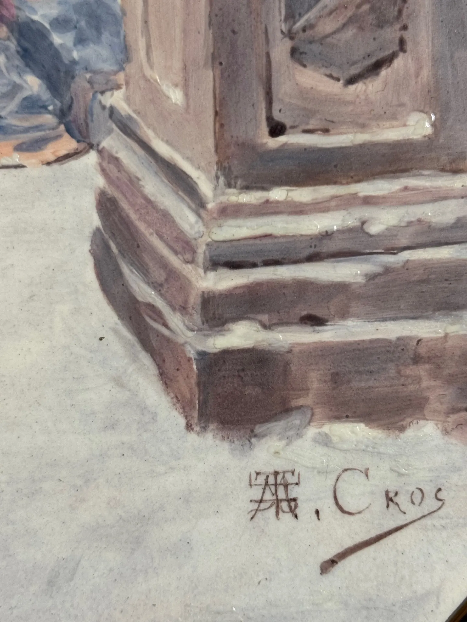 PARIS - Paire d'Assiettes Murales Signées, Scènes Galantes de Cour à la Renaissance – Image 12