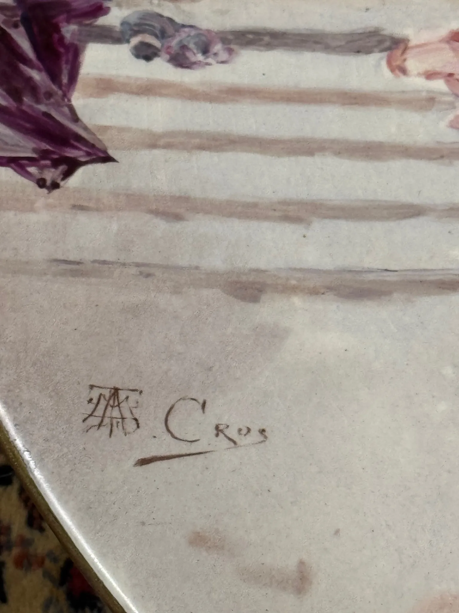 PARIS - Paire d'Assiettes Murales Signées, Scènes Galantes de Cour à la Renaissance – Image 5