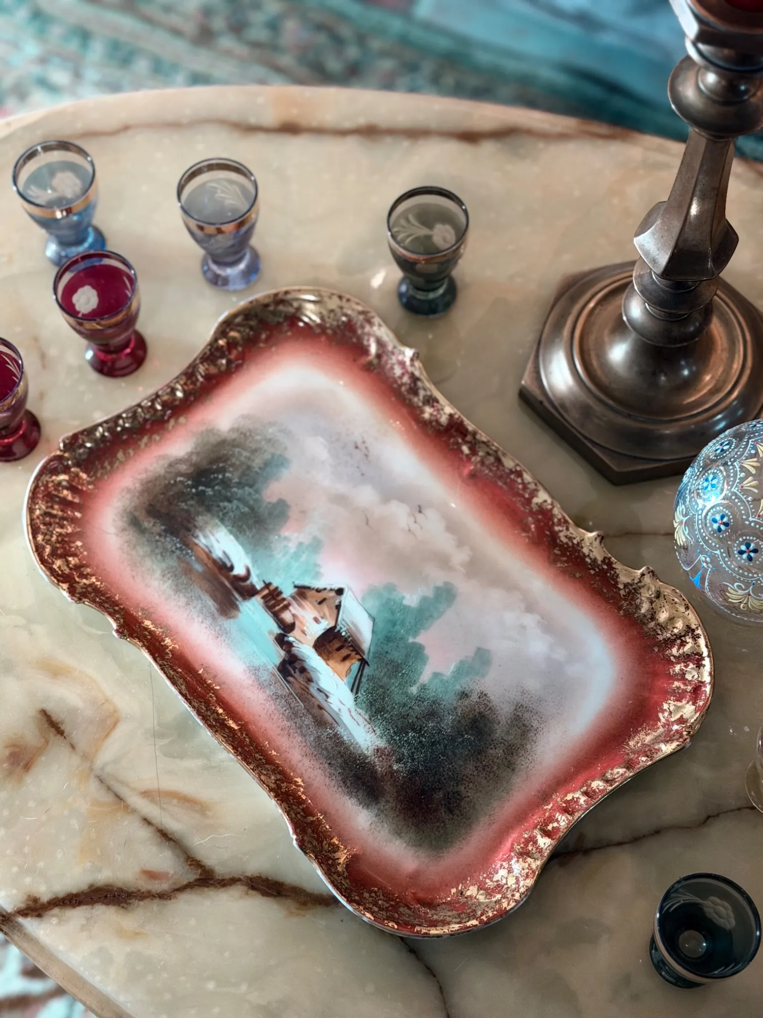 LIMOGES - Plateau en porcelaine, Maison Coiffe et Cie