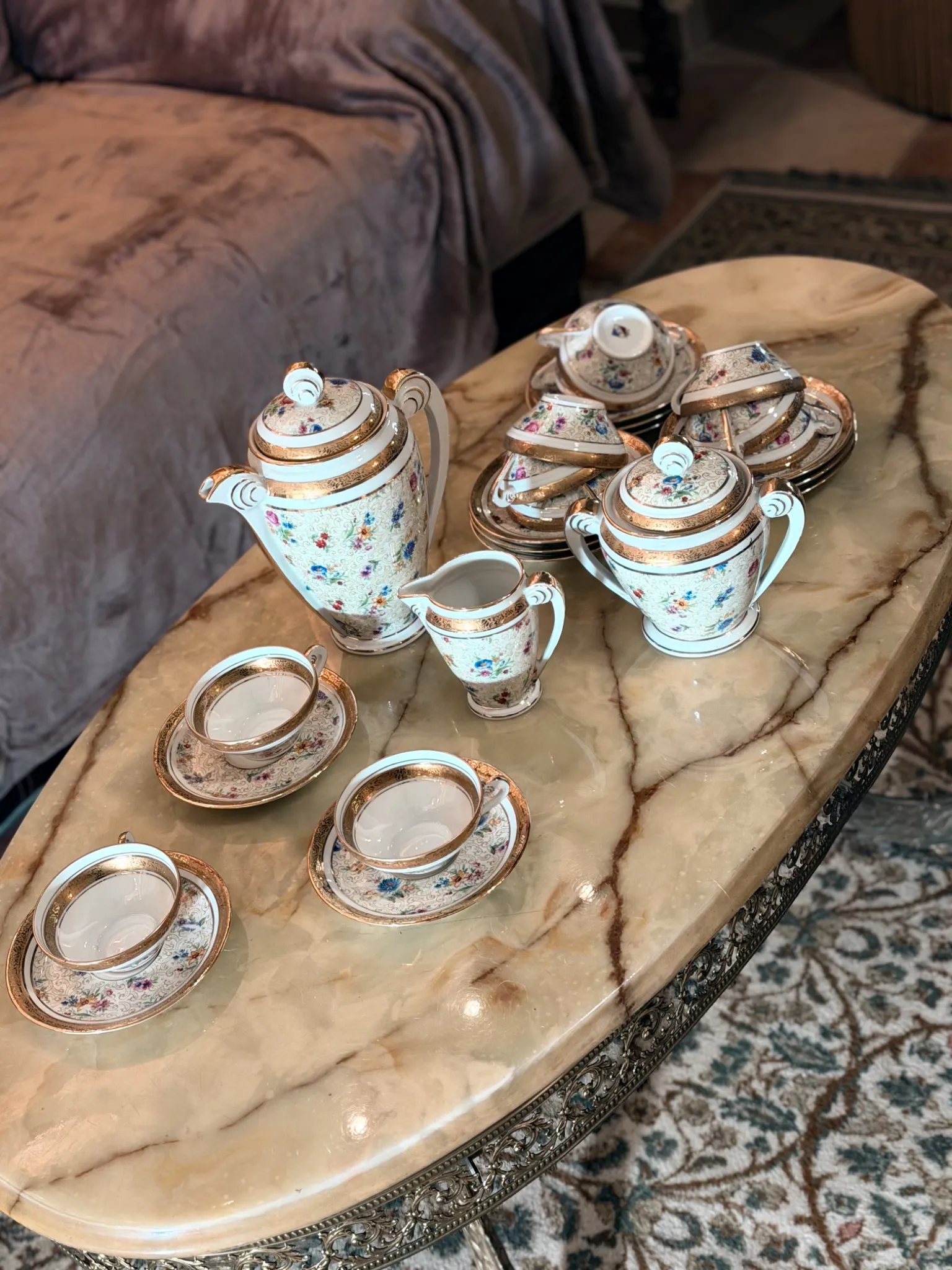 LIMOGES - Service à thé/café en porcelaine décorée – PL France – Image 2