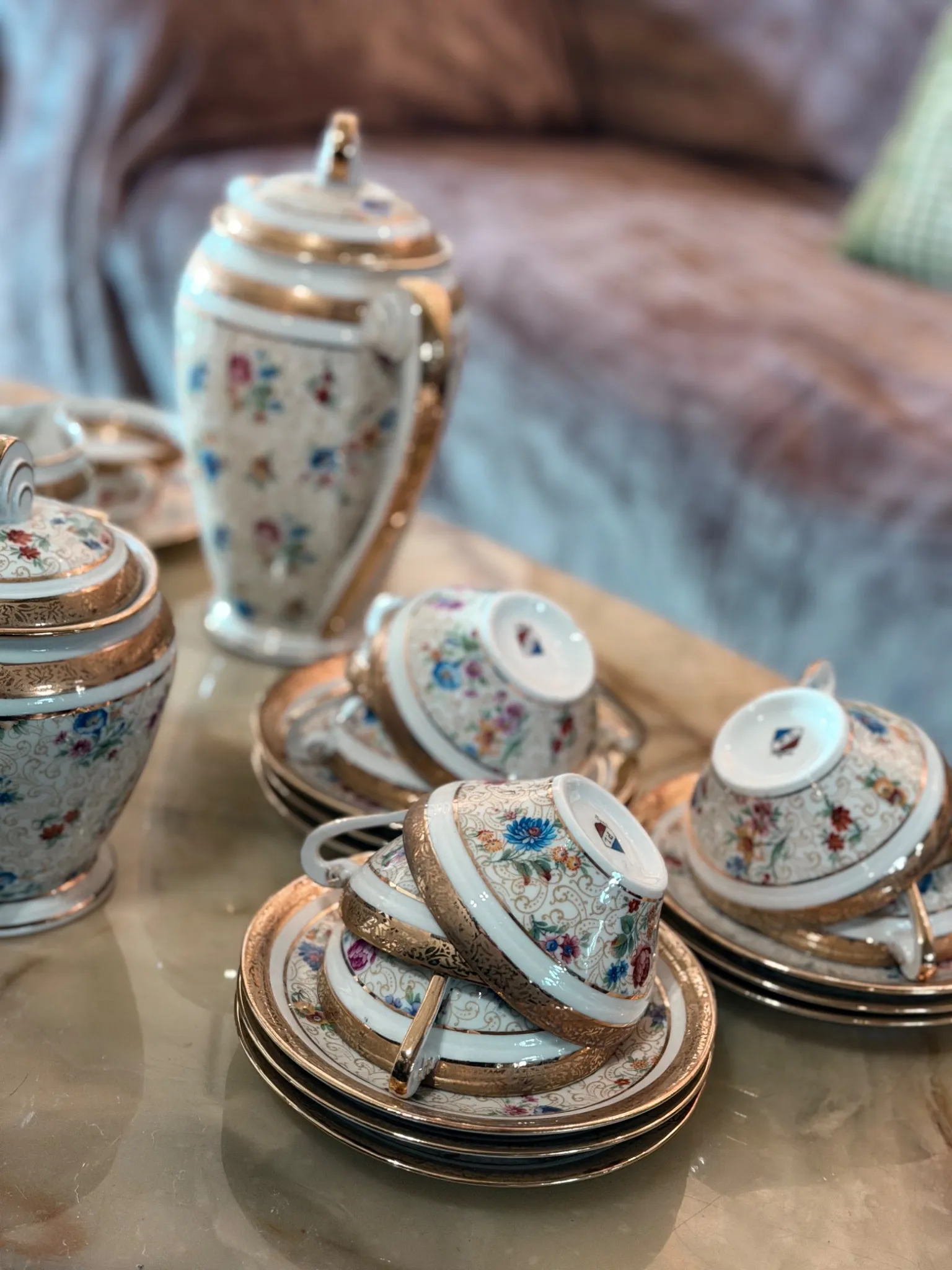 LIMOGES - Service à thé/café en porcelaine décorée – PL France – Image 4